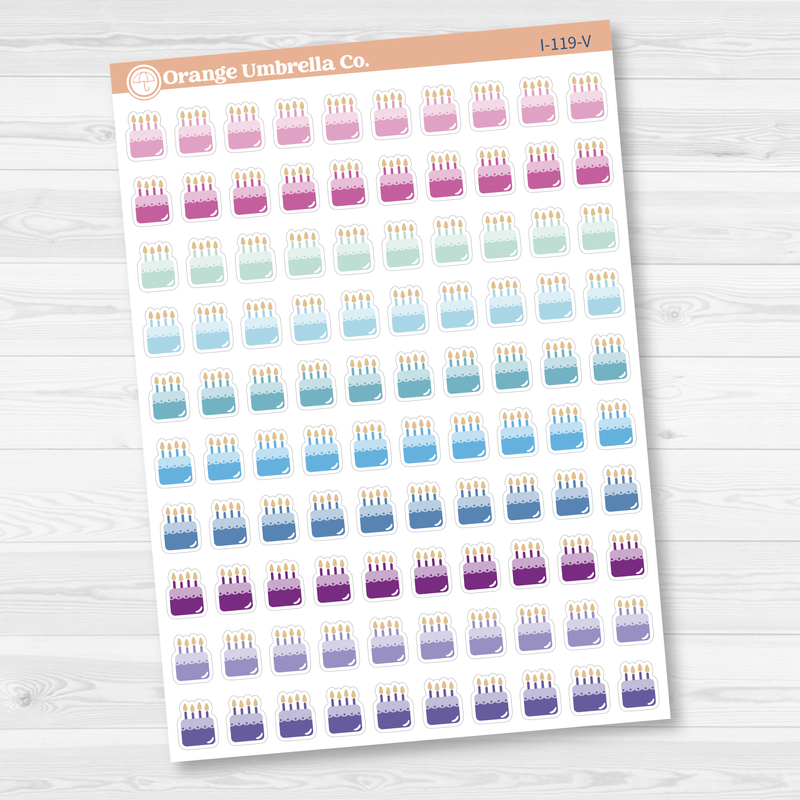 Birthday Cake Icon Planner Stickers | I-119