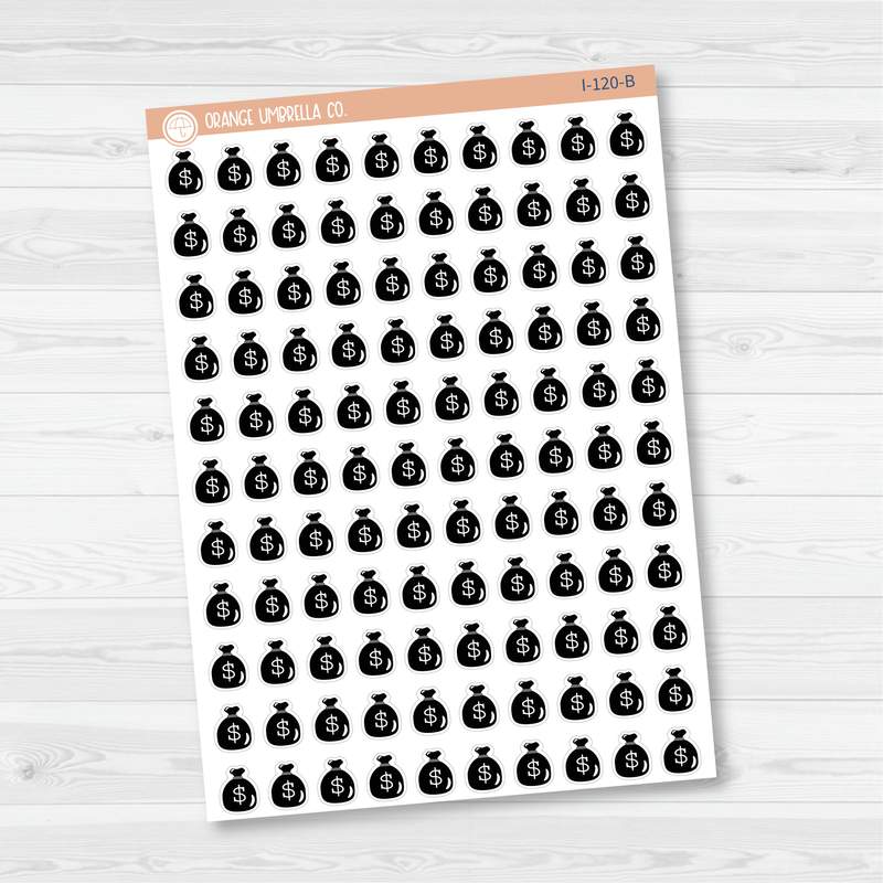 Pay Day / Money Bag Icon Planner Stickers | I-120