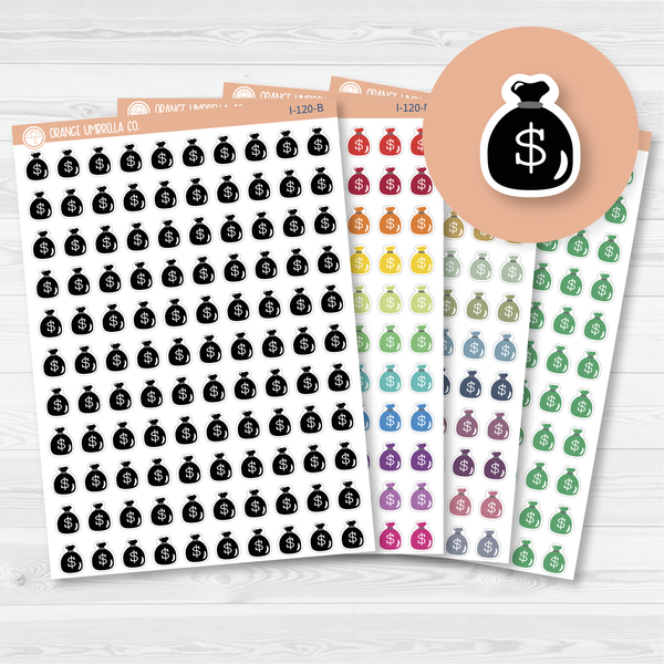 Pay Day / Money Bag Icon Planner Stickers | I-120