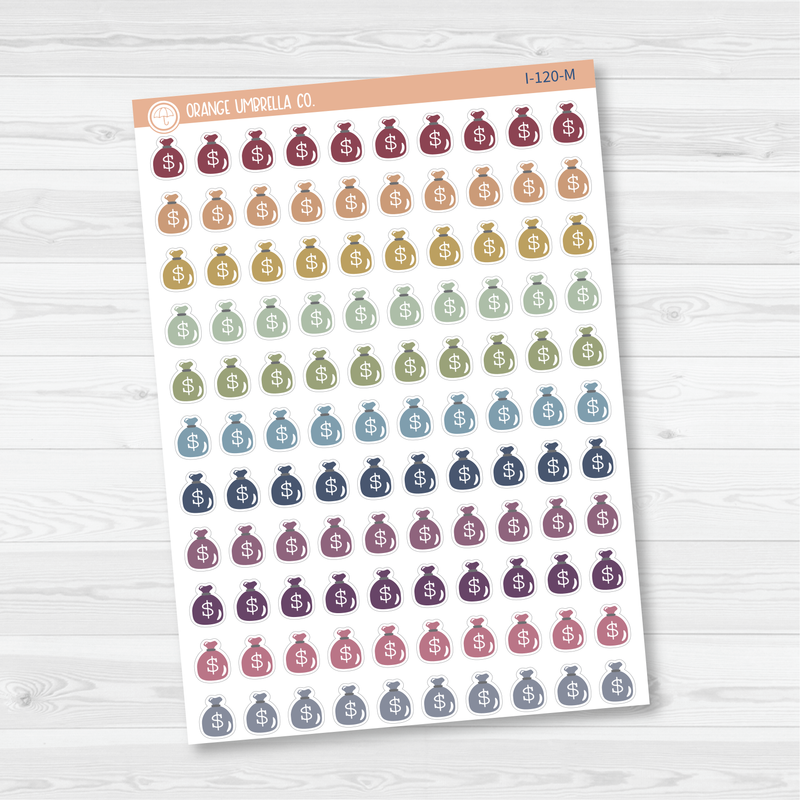 Pay Day / Money Bag Icon Planner Stickers | I-120