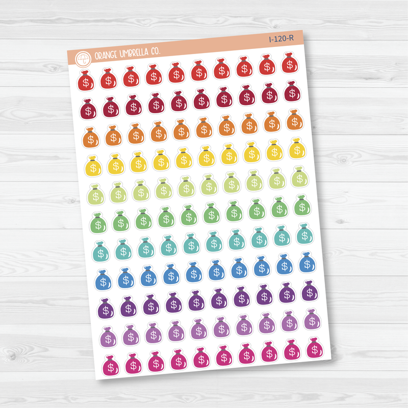 Pay Day / Money Bag Icon Planner Stickers | I-120