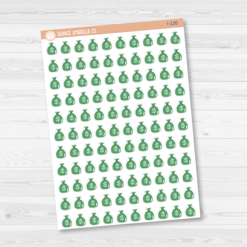 Pay Day / Money Bag Icon Planner Stickers | I-120