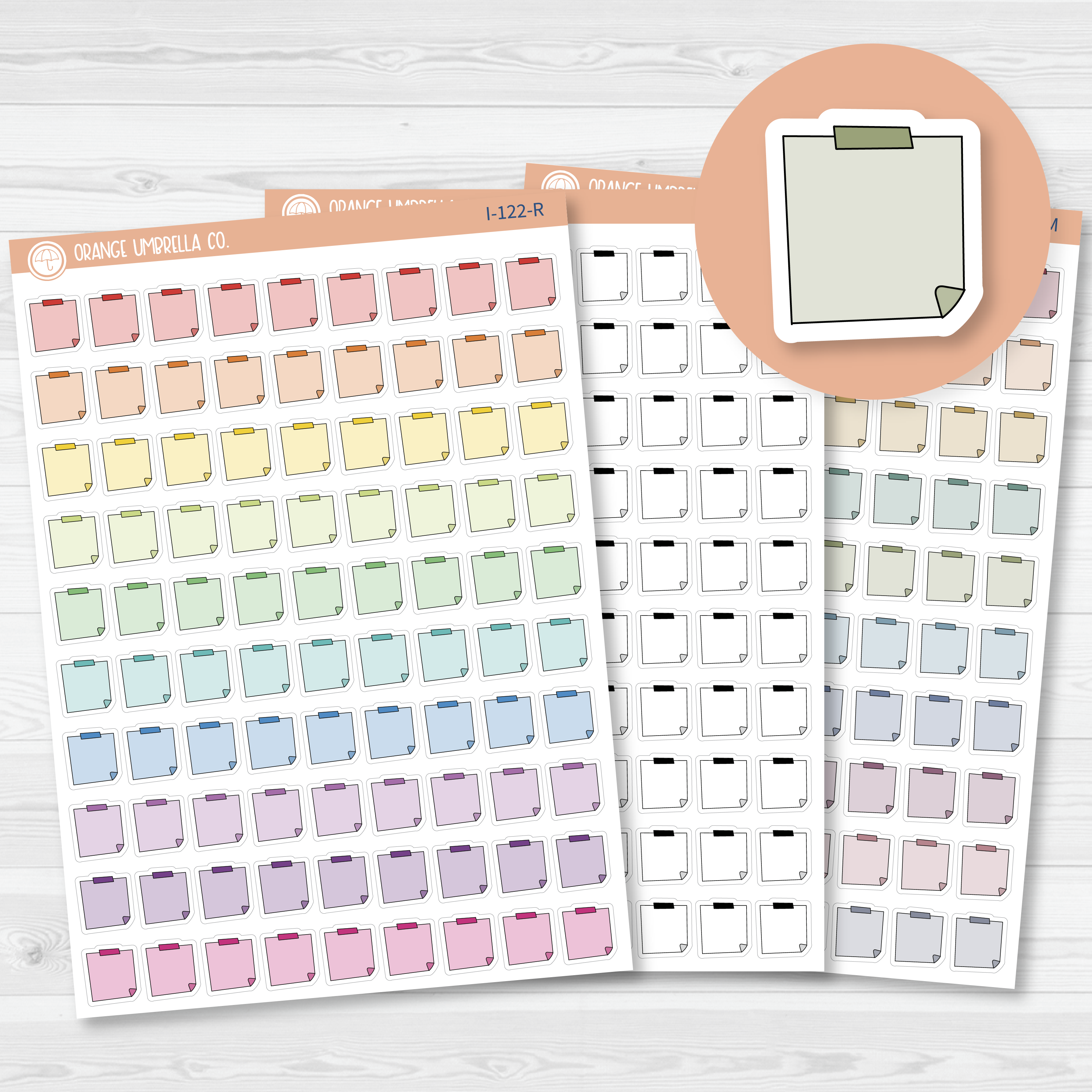 Mini Note Stickers Sticky Notes - Mini Icon Planner Stickers | I-122