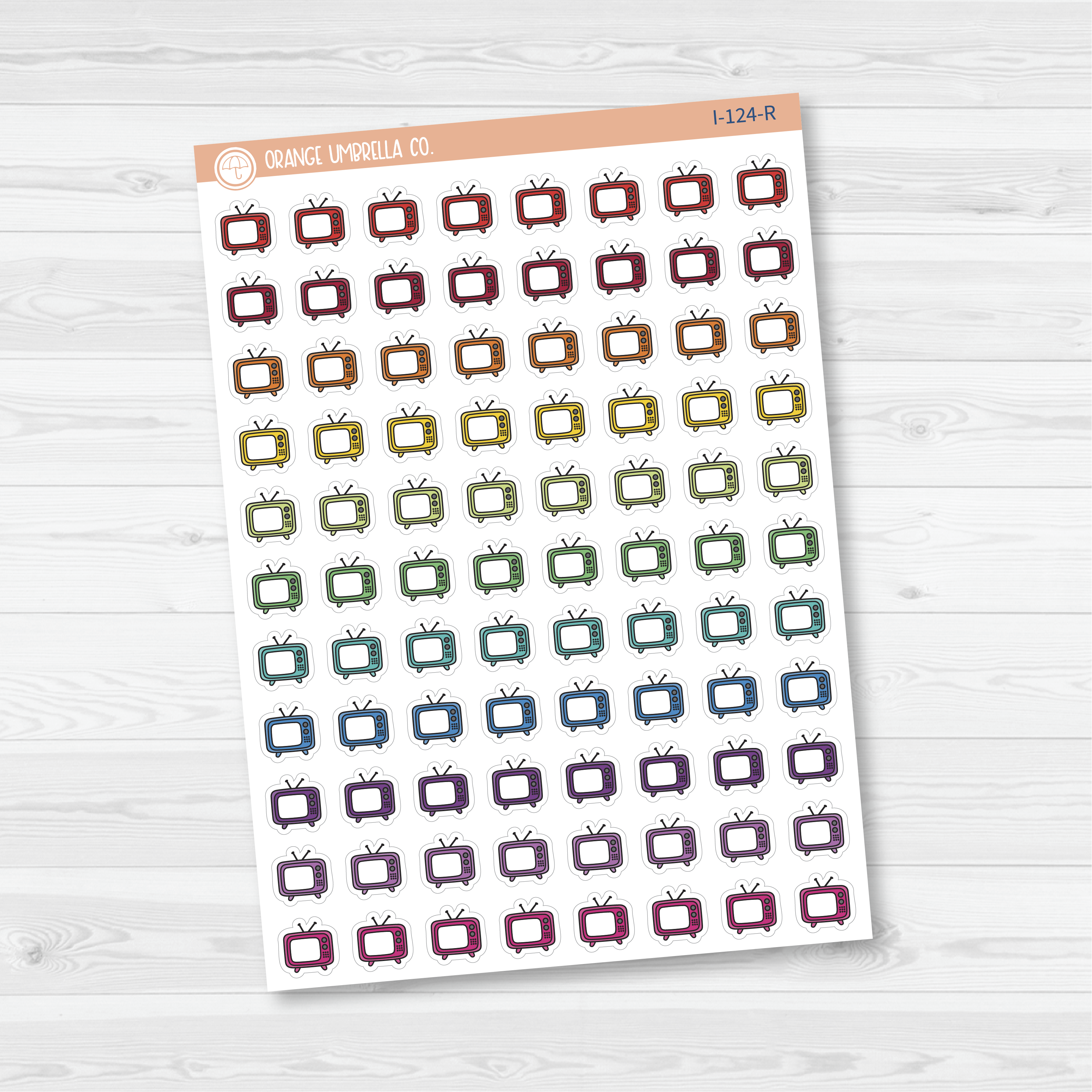 TV Icon / Movie Night Planner Stickers | I-124