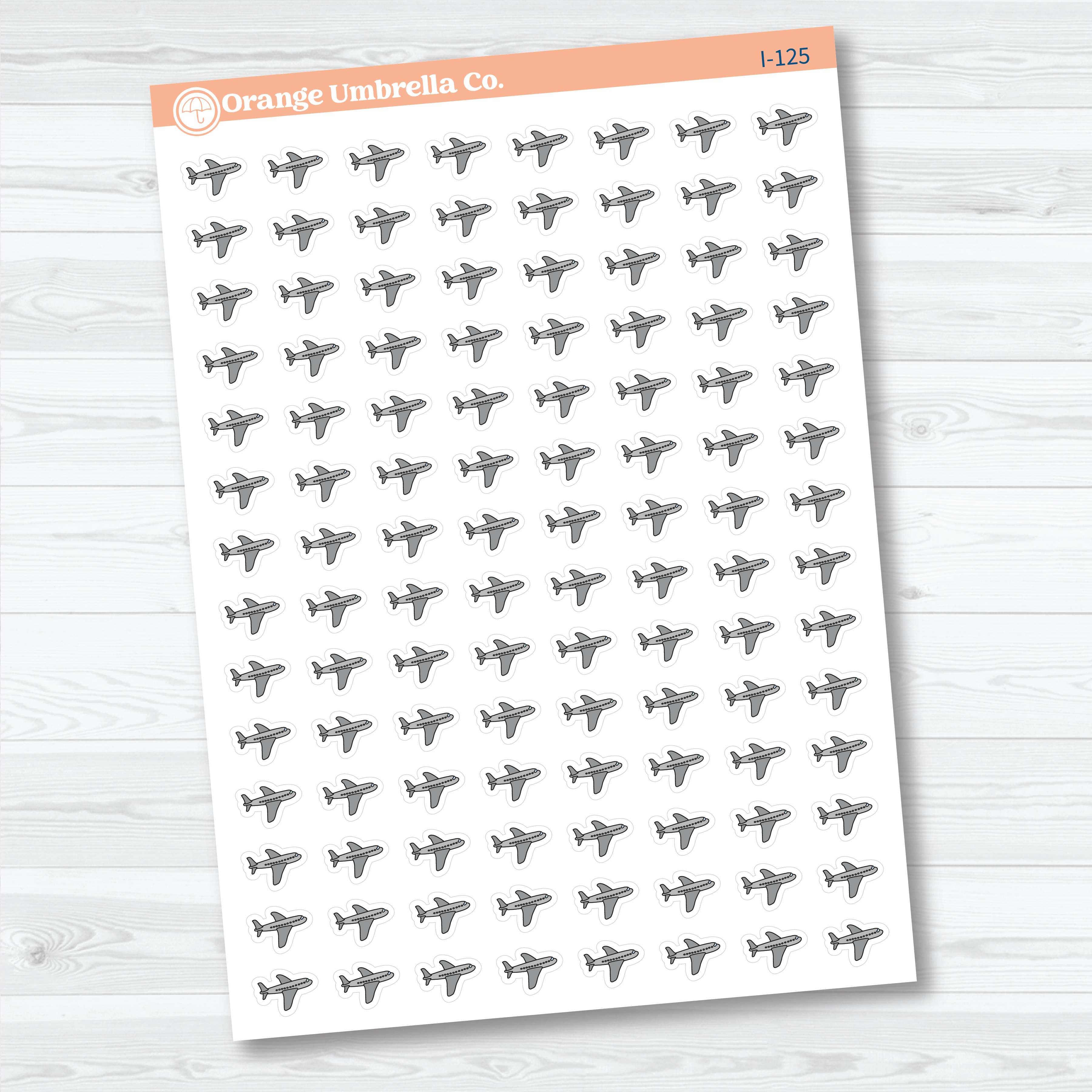 Airplane Icon Planner Stickers | Flight Tracking Travel Labels | I-125