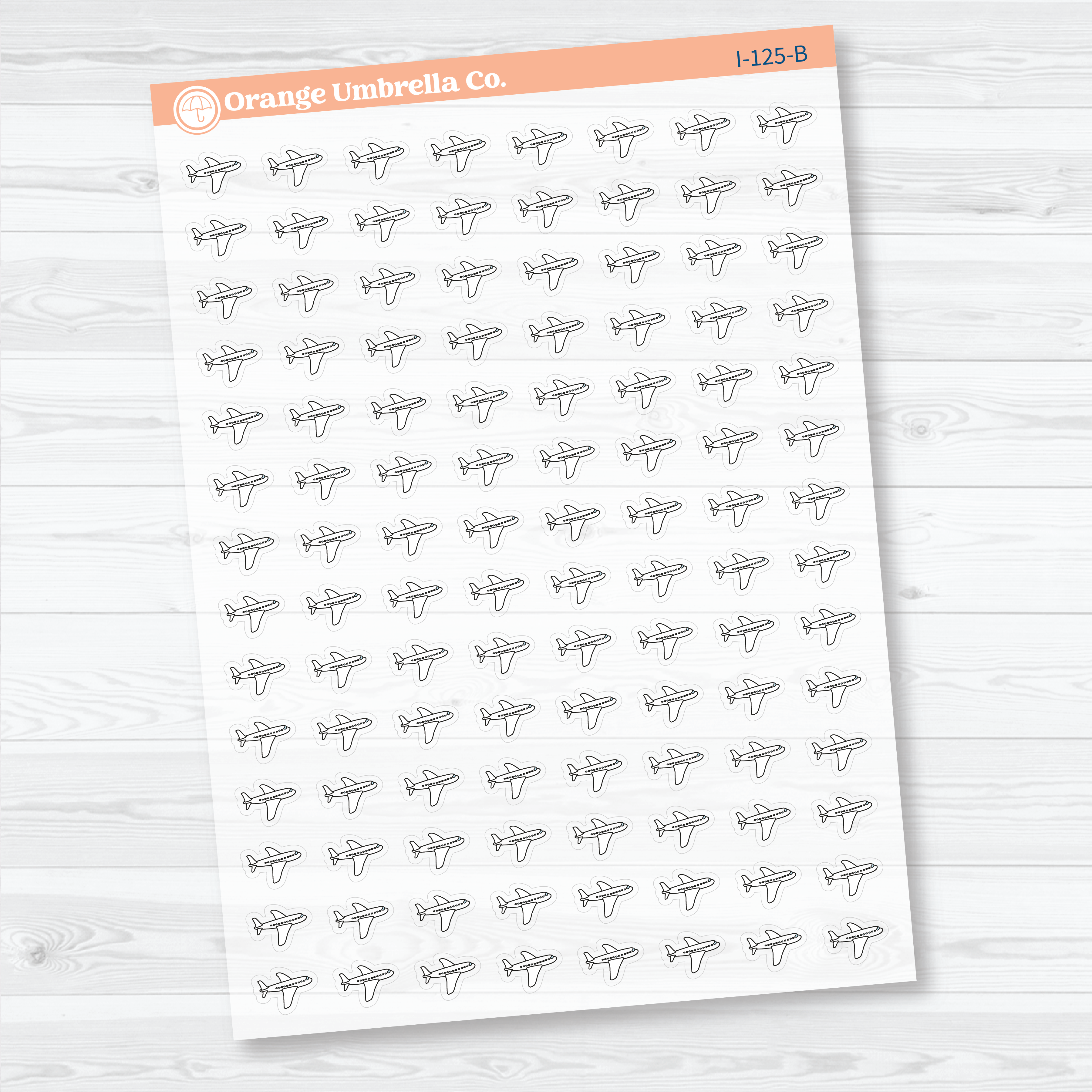 Airplane Icon Planner Stickers | Clear Matte Flight Tracking Travel Labels | I-125-CM