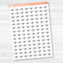 Airplane Icon Planner Stickers | Clear Matte Flight Tracking Travel Labels | I-125-CM
