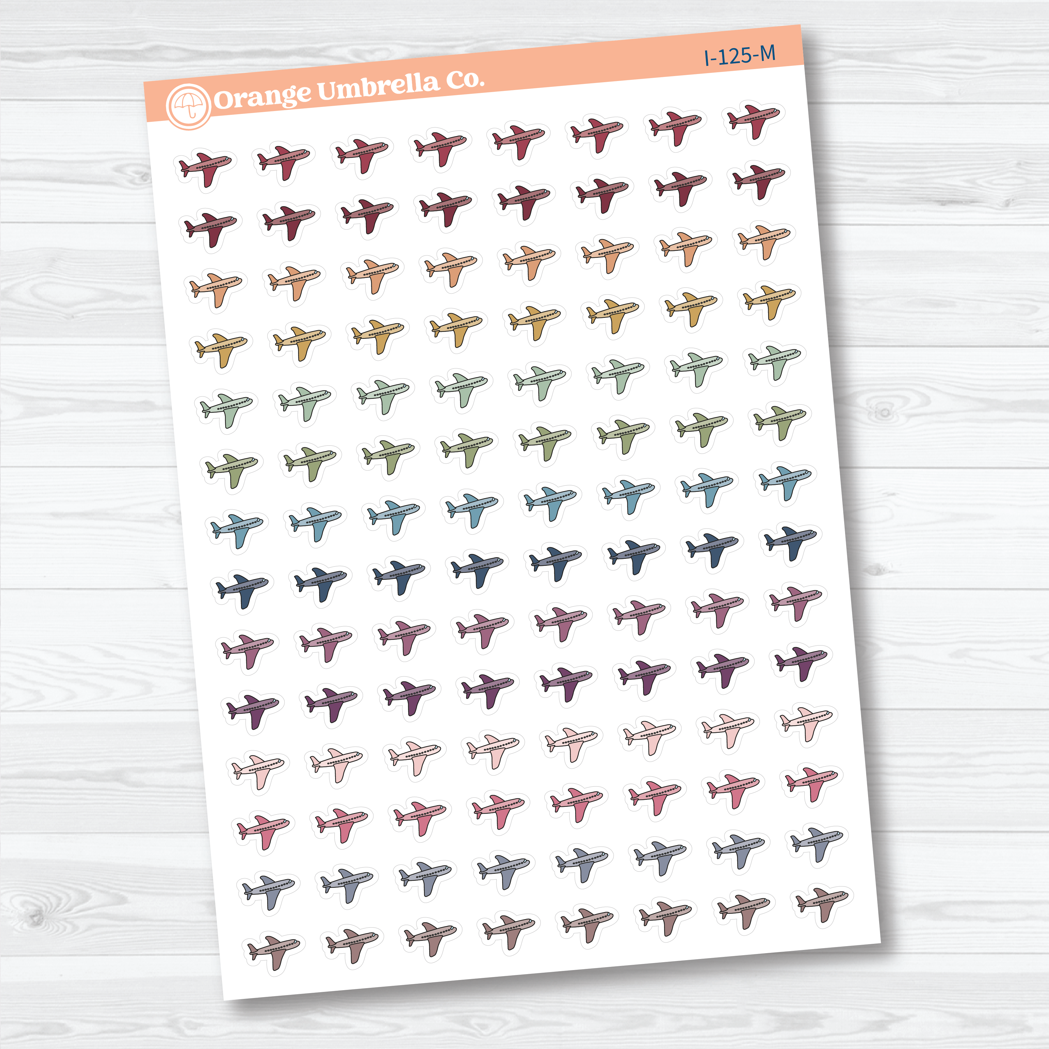 Airplane Icon Planner Stickers | Flight Tracking Travel Labels | I-125