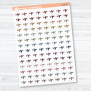 Airplane Icon Planner Stickers | Clear Matte Flight Tracking Travel Labels | I-125-CM