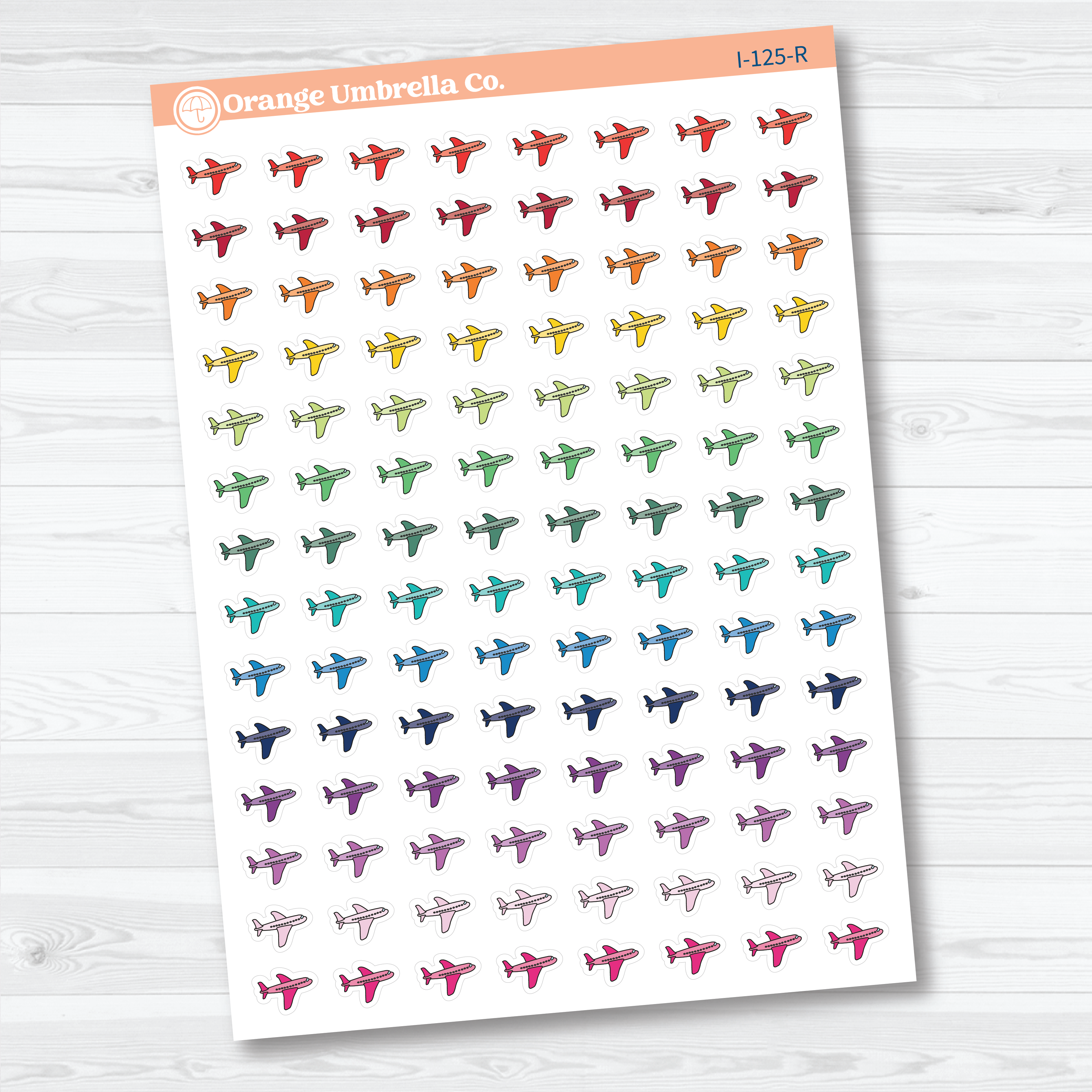 Airplane Icon Planner Stickers | Flight Tracking Travel Labels | I-125