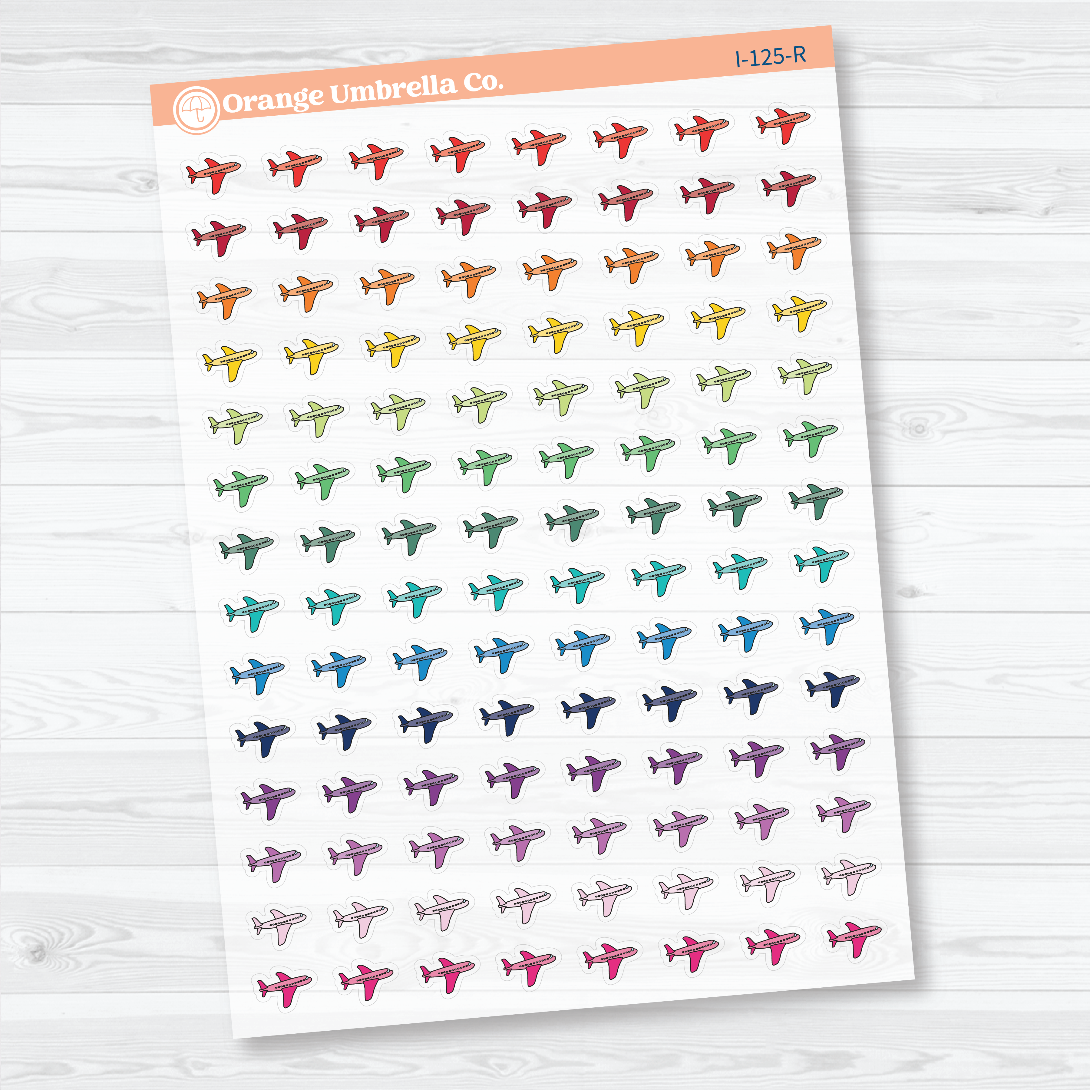 Airplane Icon Planner Stickers | Clear Matte Flight Tracking Travel Labels | I-125-CM
