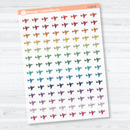 Airplane Icon Planner Stickers | Clear Matte Flight Tracking Travel Labels | I-125-CM
