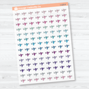 Airplane Icon Planner Stickers | Clear Matte Flight Tracking Travel Labels | I-125-CM