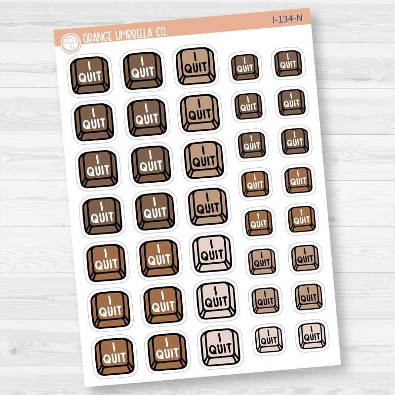 I Quit Keyboard Button Icon Planner Stickers | I-134