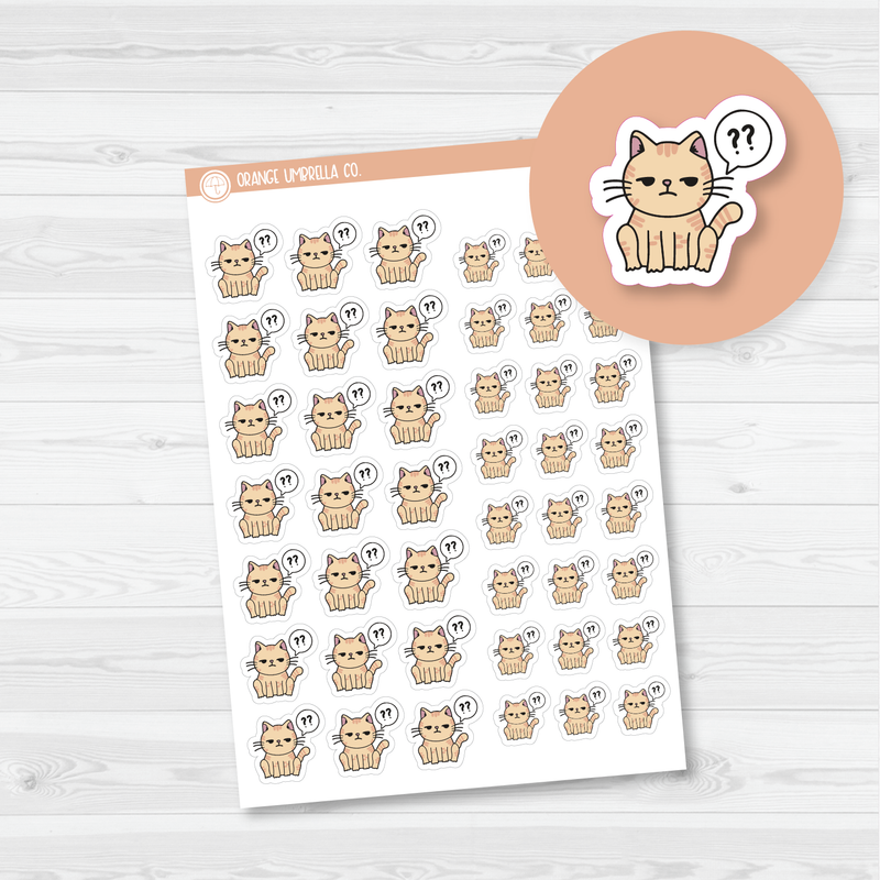 Spazz Cat Thought Bubble / WTF Icon Planner Stickers | I-135