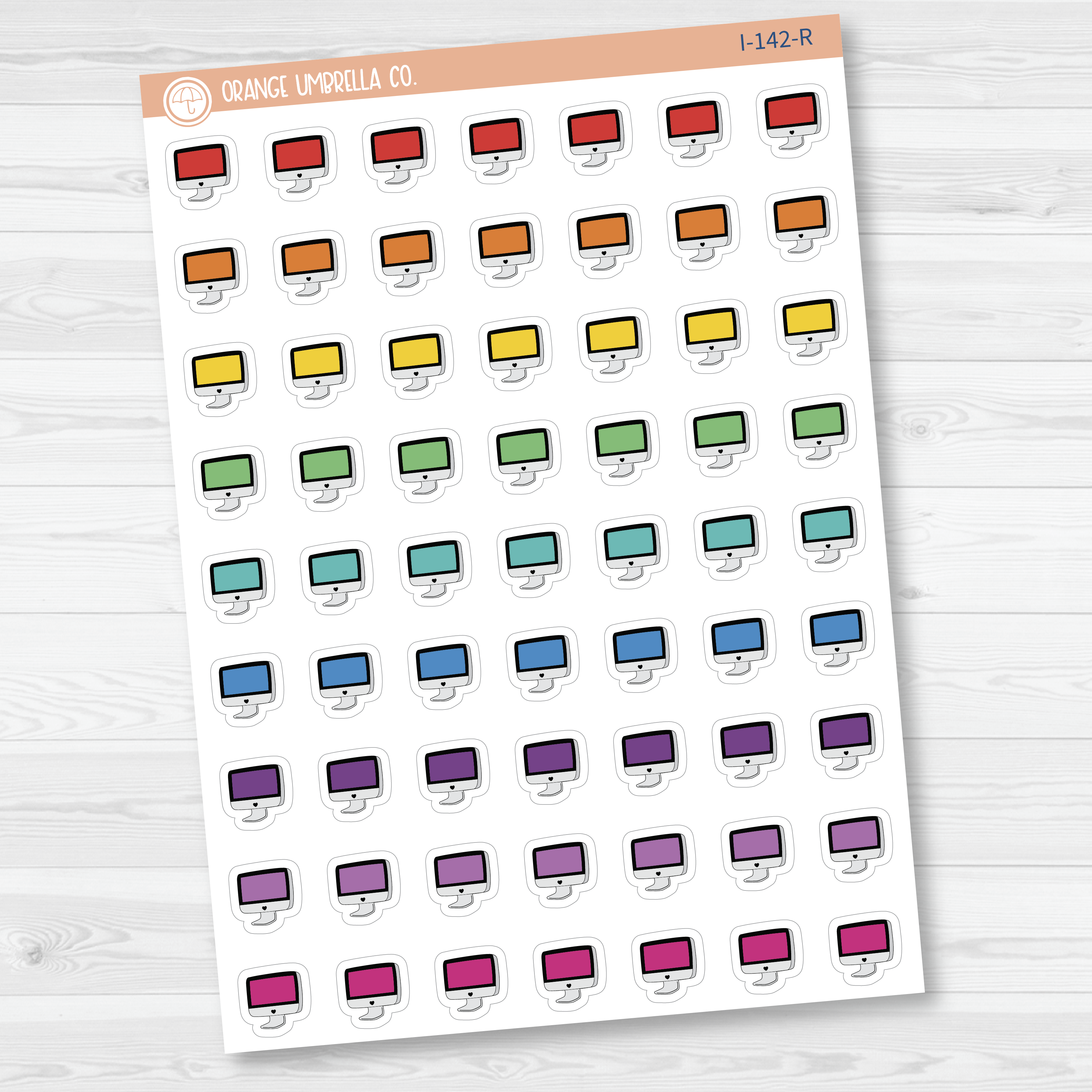 Computer Work Icon Planner Stickers | I-142