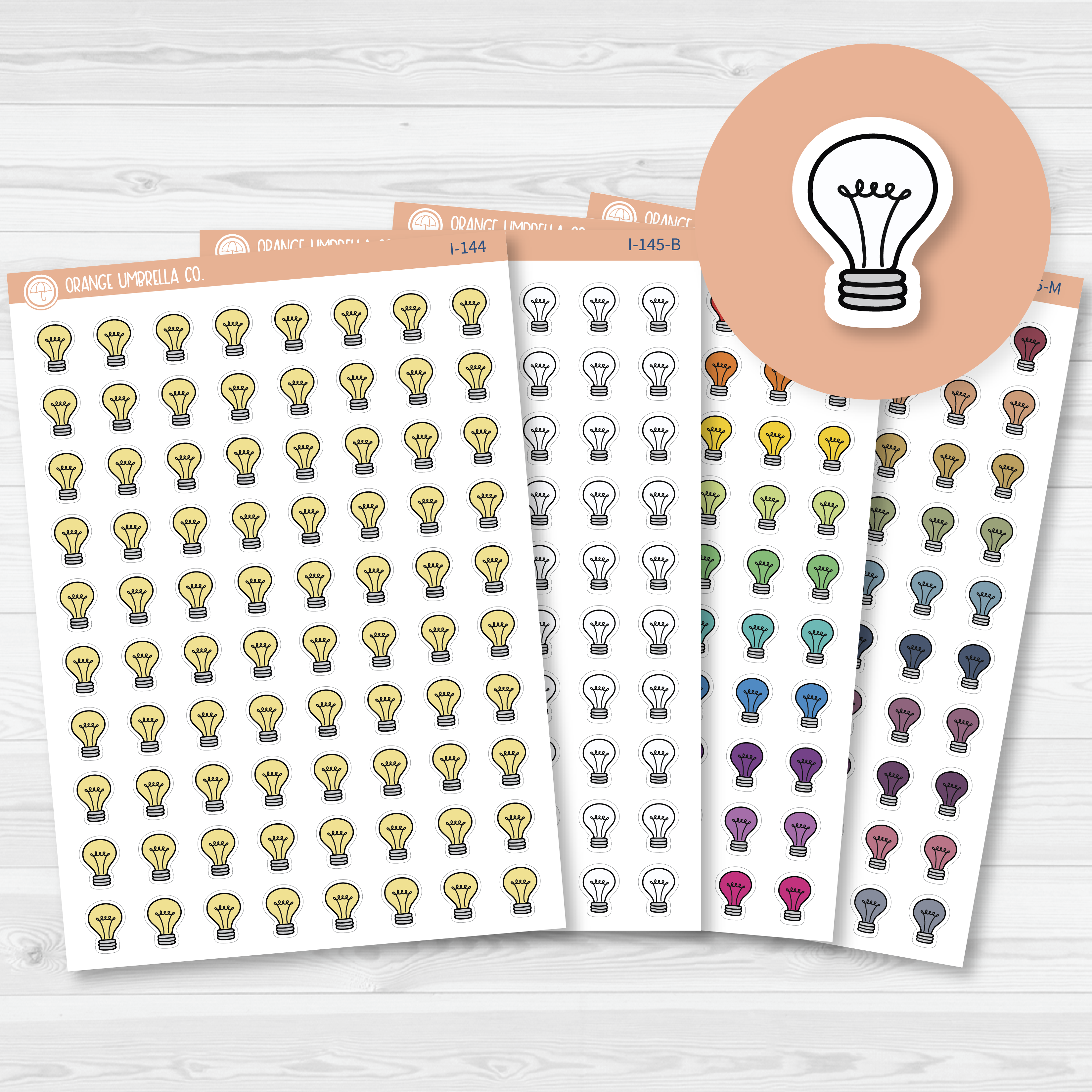 Light Bulb Icon Planner Stickers | I-144-I-145