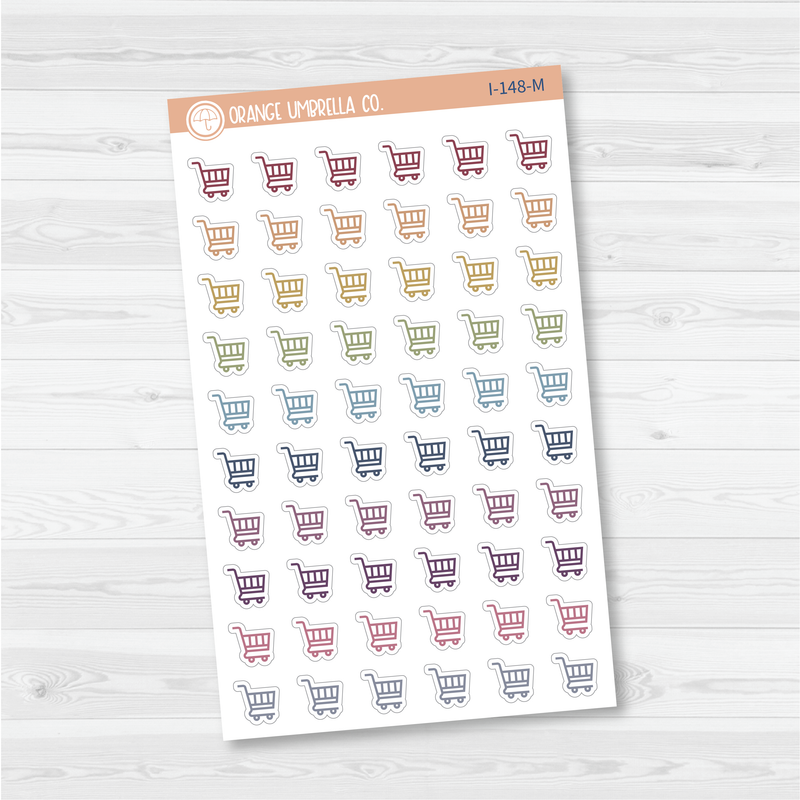 Grocery Cart Icon Planner Stickers | I-148