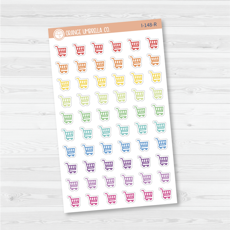 Grocery Cart Icon Planner Stickers | I-148