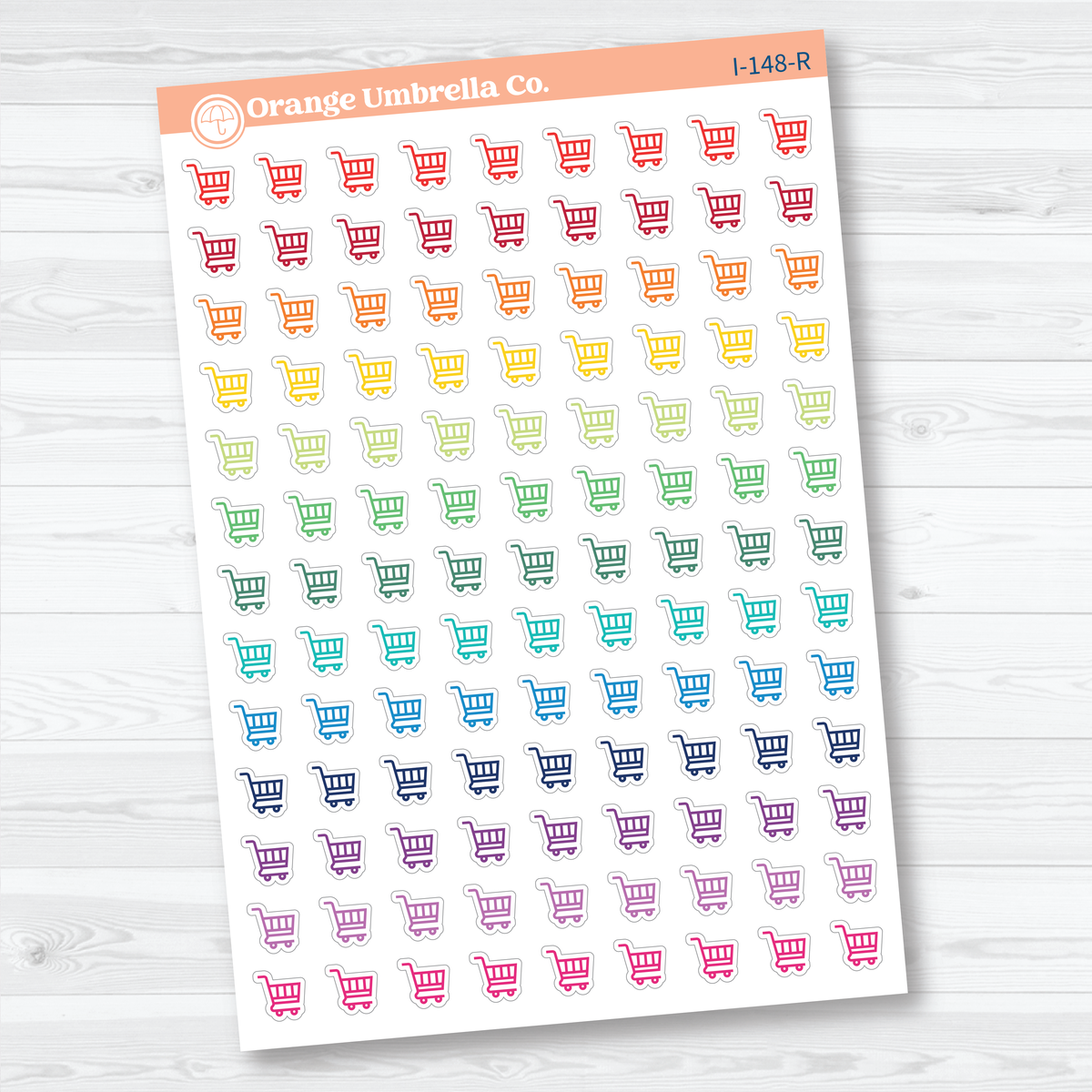 Grocery Cart Icons | Grocery Shopping Planner Stickers | I-148