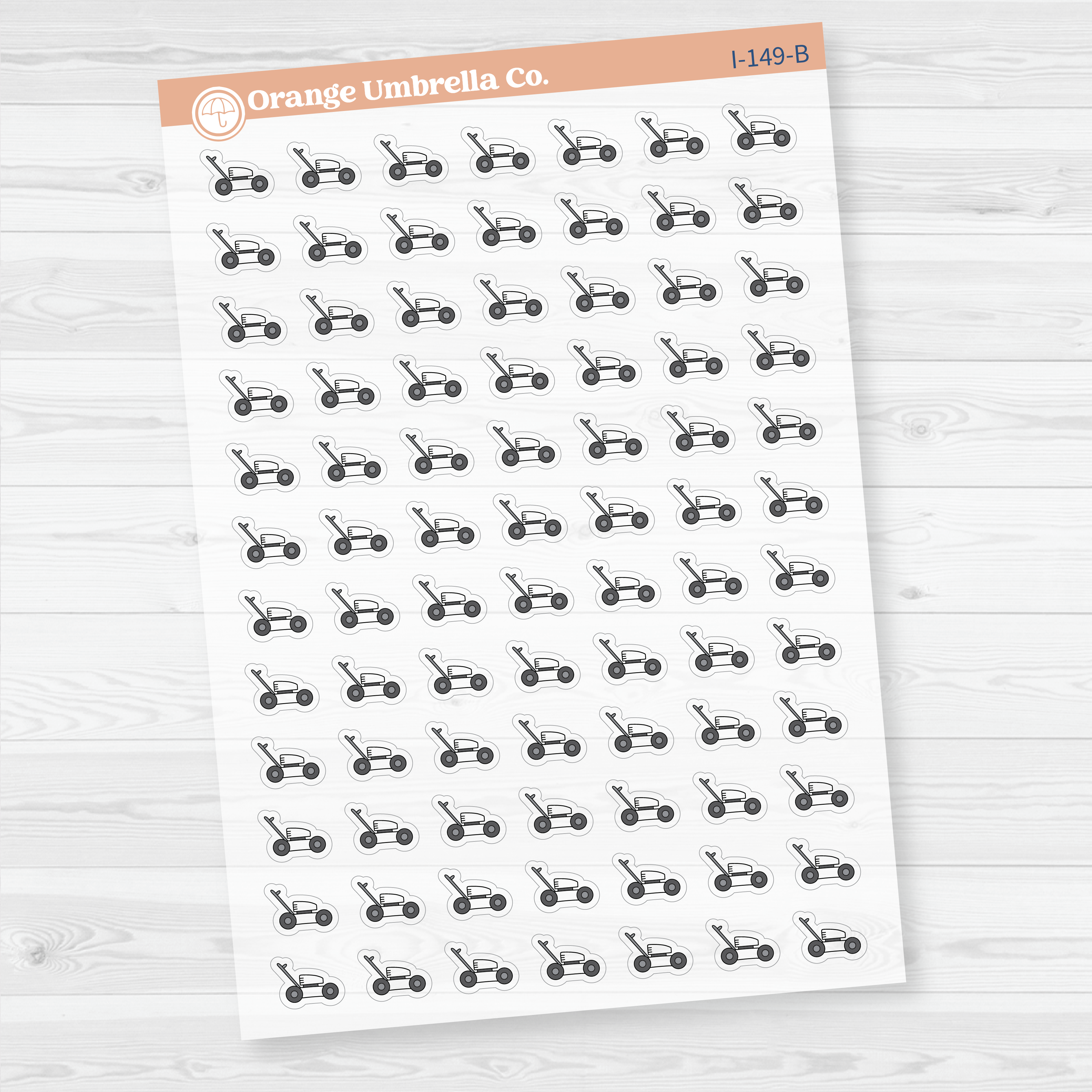 Lawn Mower Clear Matte Planner Stickers | Yard Work Icon Planner Stickers | I-149-CM