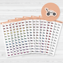 Lawn Mower Clear Matte Planner Stickers | Yard Work Icon Planner Stickers | I-149-CM