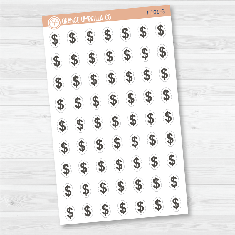 Dollar Sign Icon Planner Stickers | I-161