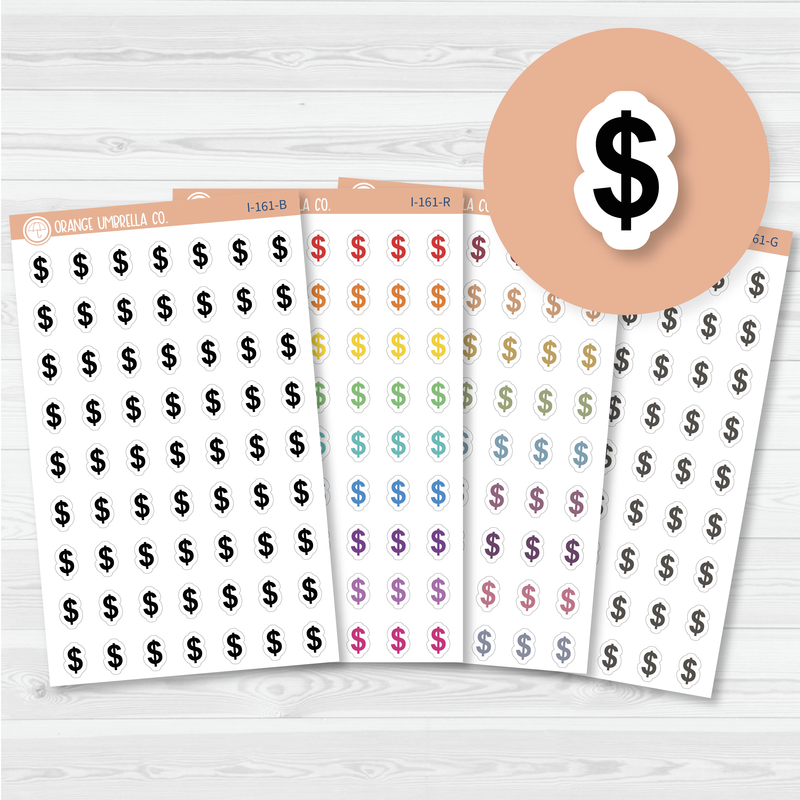 Dollar Sign Icon Planner Stickers | I-161