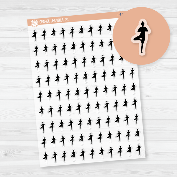 Yoga Girl Icon Planner Stickers | Clear Matte | I-178-BCM