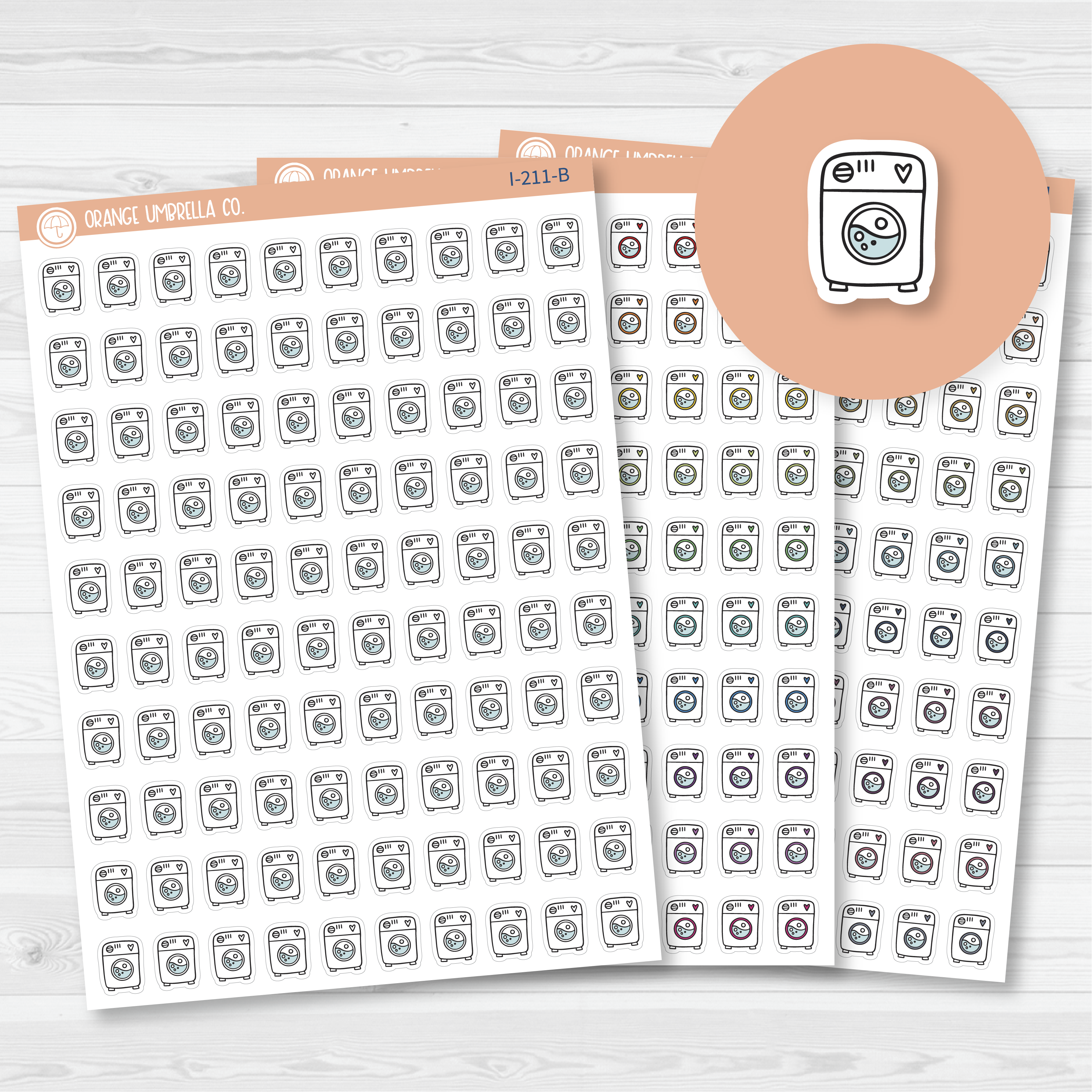 Washing Machine Icon Planner Stickers | I-211