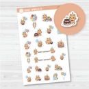 Spazz Cat Birthday Mix Icon Planner Stickers | I-216