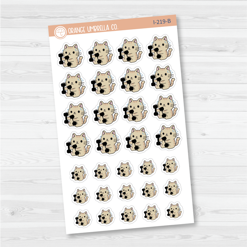 Spazz Cat Weight Workout Icon Planner Stickers | I-219