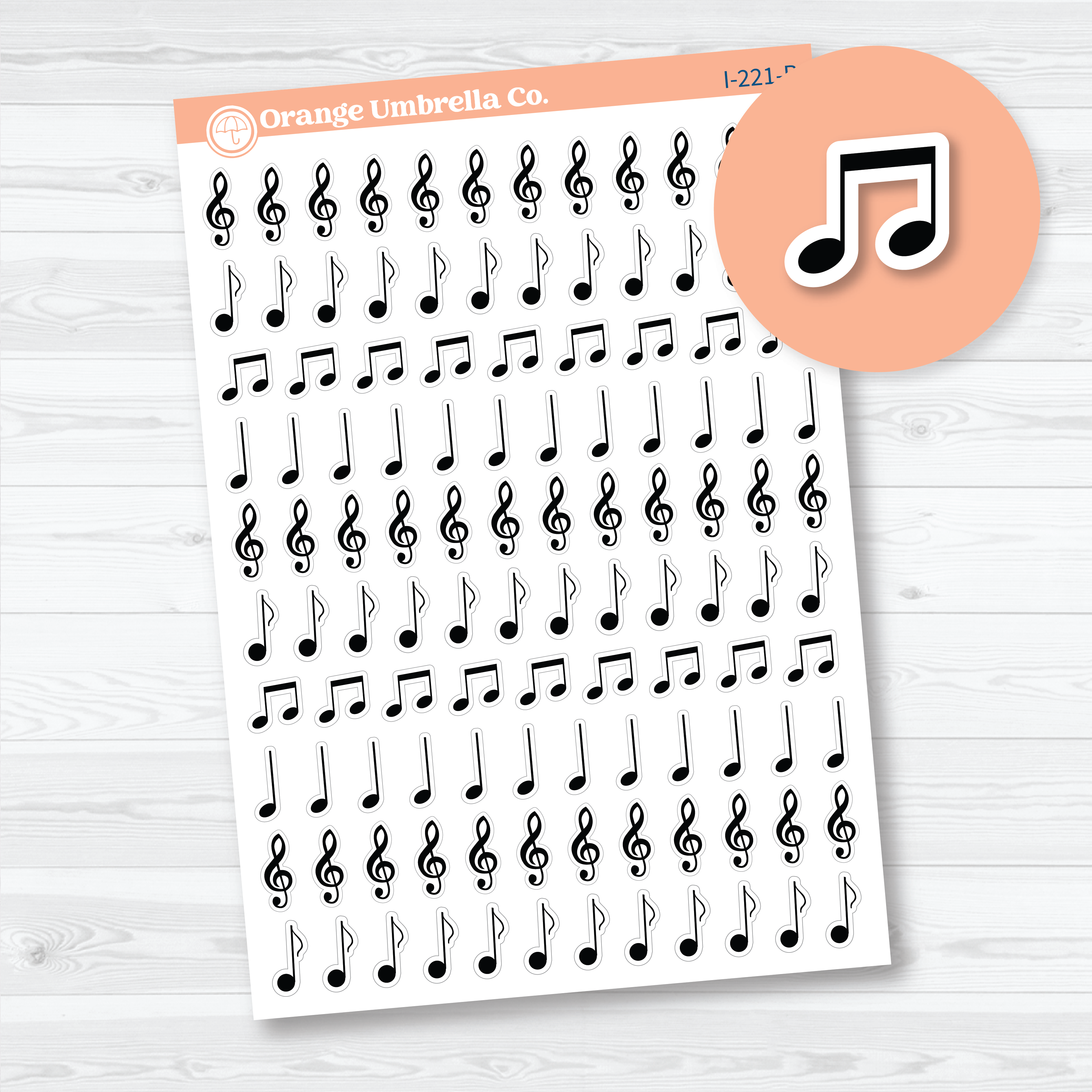Musical Notes Icon Planner Stickers | Music Planner Stickers | I-221