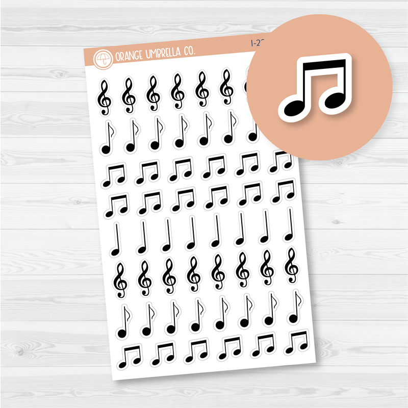 Musical Notes Icon Planner Stickers | I-221-B