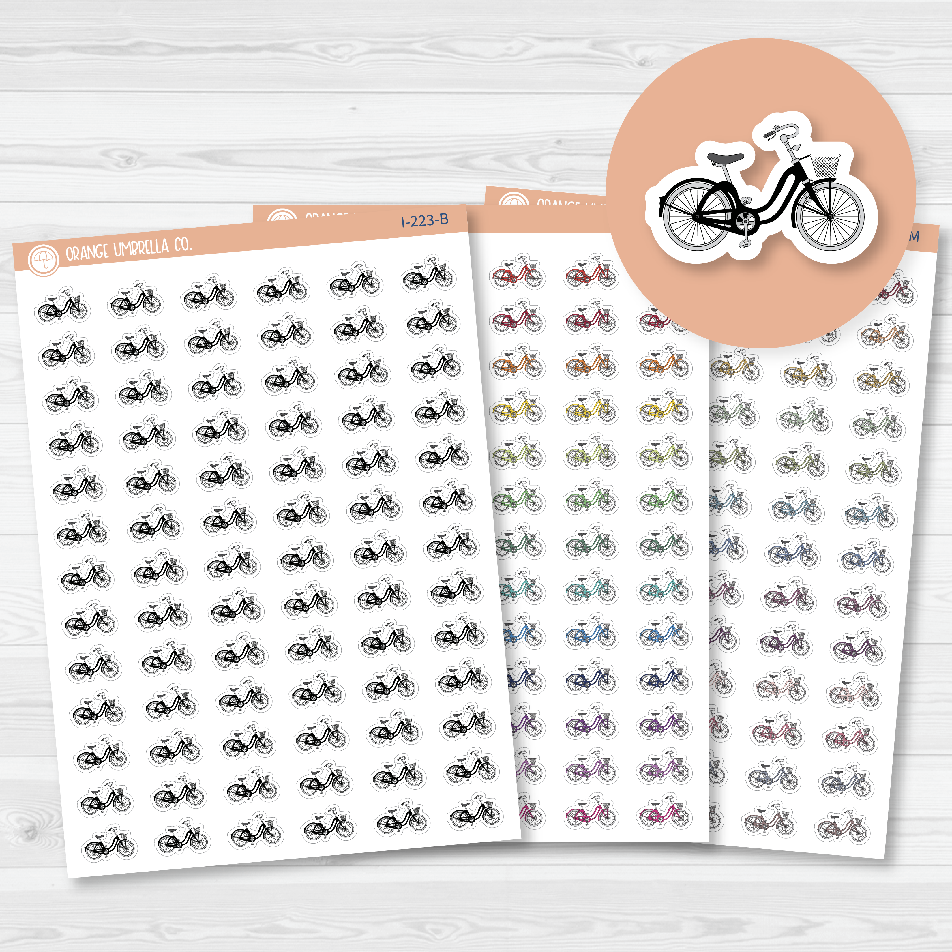 Bicycle/Bike Icon Planner Stickers | I-223