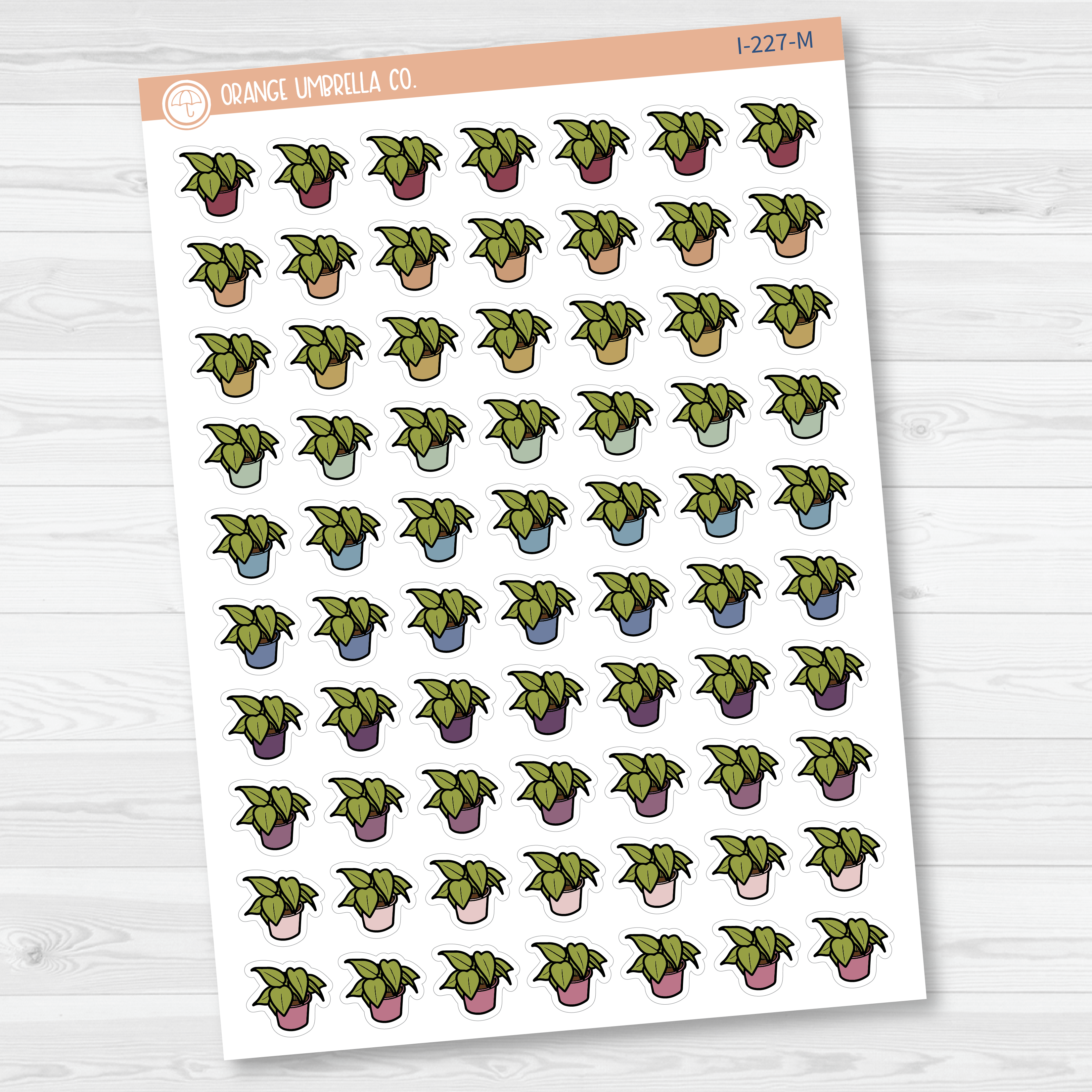 Hand Doodled Houseplant Icon Planner Stickers | I-227