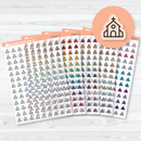 Simple Church Icons | Clear Matte Faith Planner Stickers | I-232-BCM