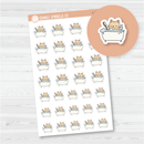 Spazz Cat Bathtub & Self Care Icon Planner Stickers | I-259