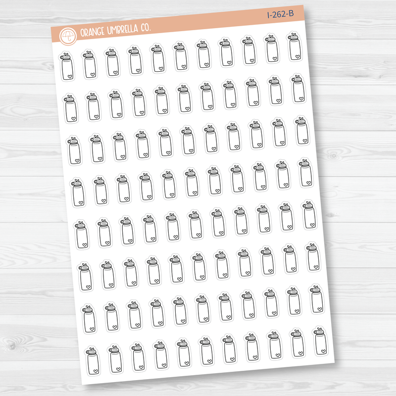 Water Bottle Icon Planner Stickers | I-262