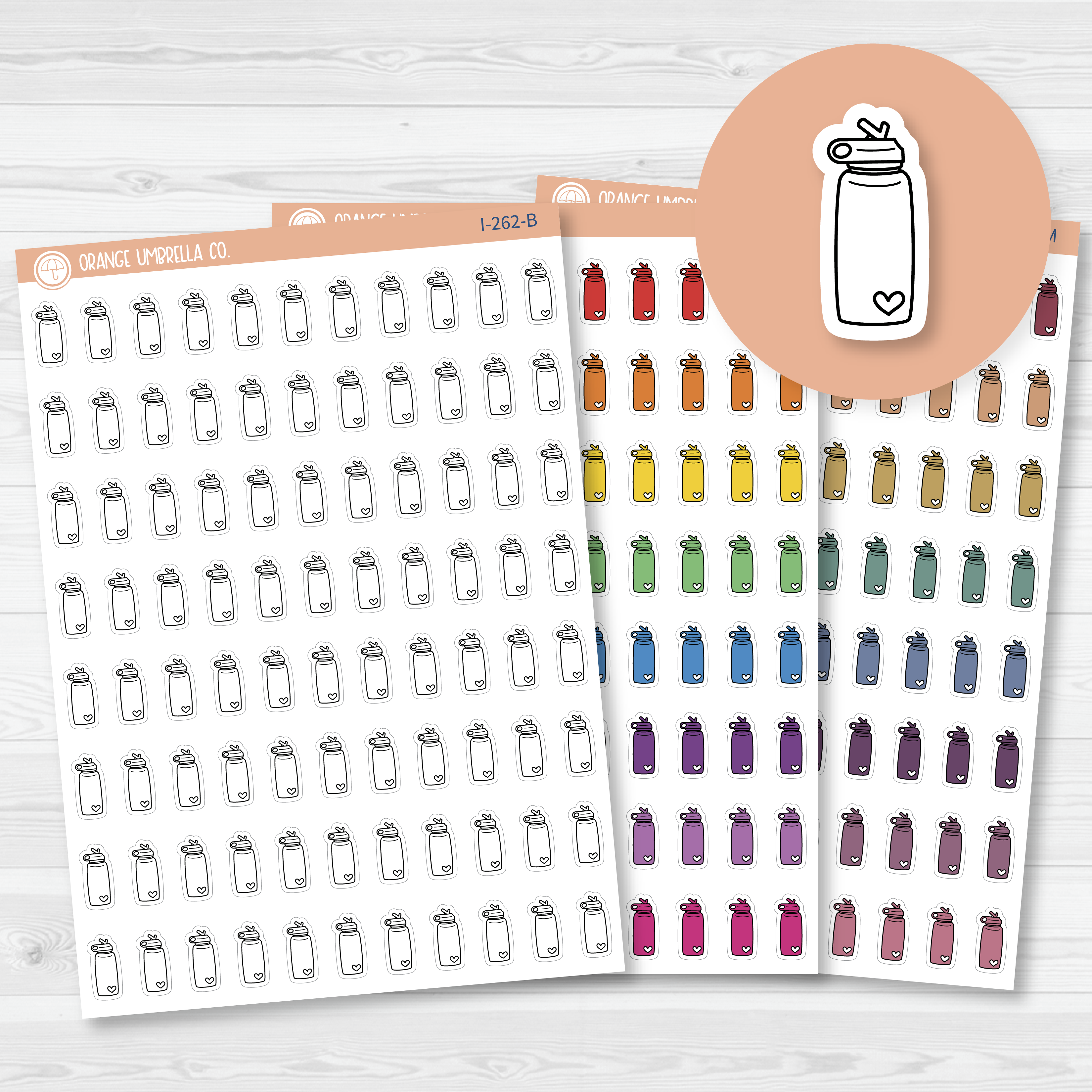 Water Bottle Icon Planner Stickers | I-262