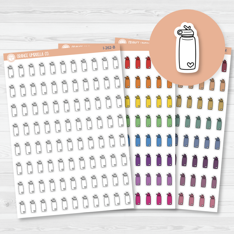 Water Bottle Icon Planner Stickers | I-262