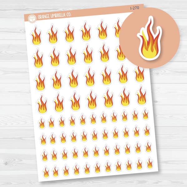 Flame Hot Flash Icon Planner Stickers | I-270