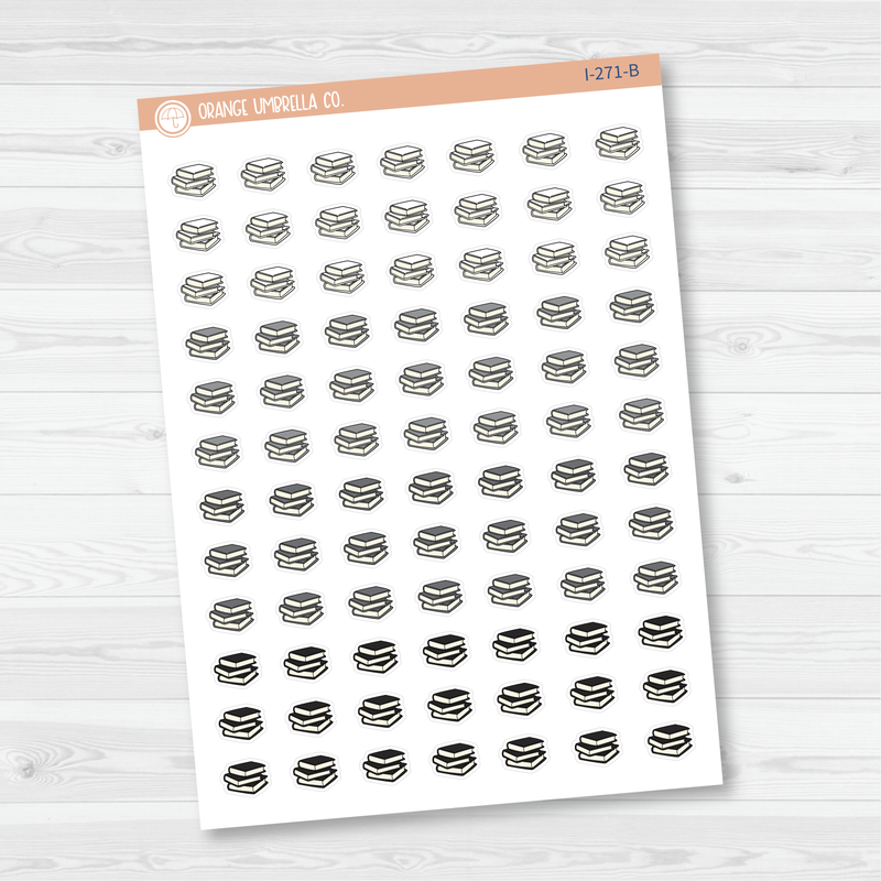 Book Stack Icon Planner Stickers | I-271