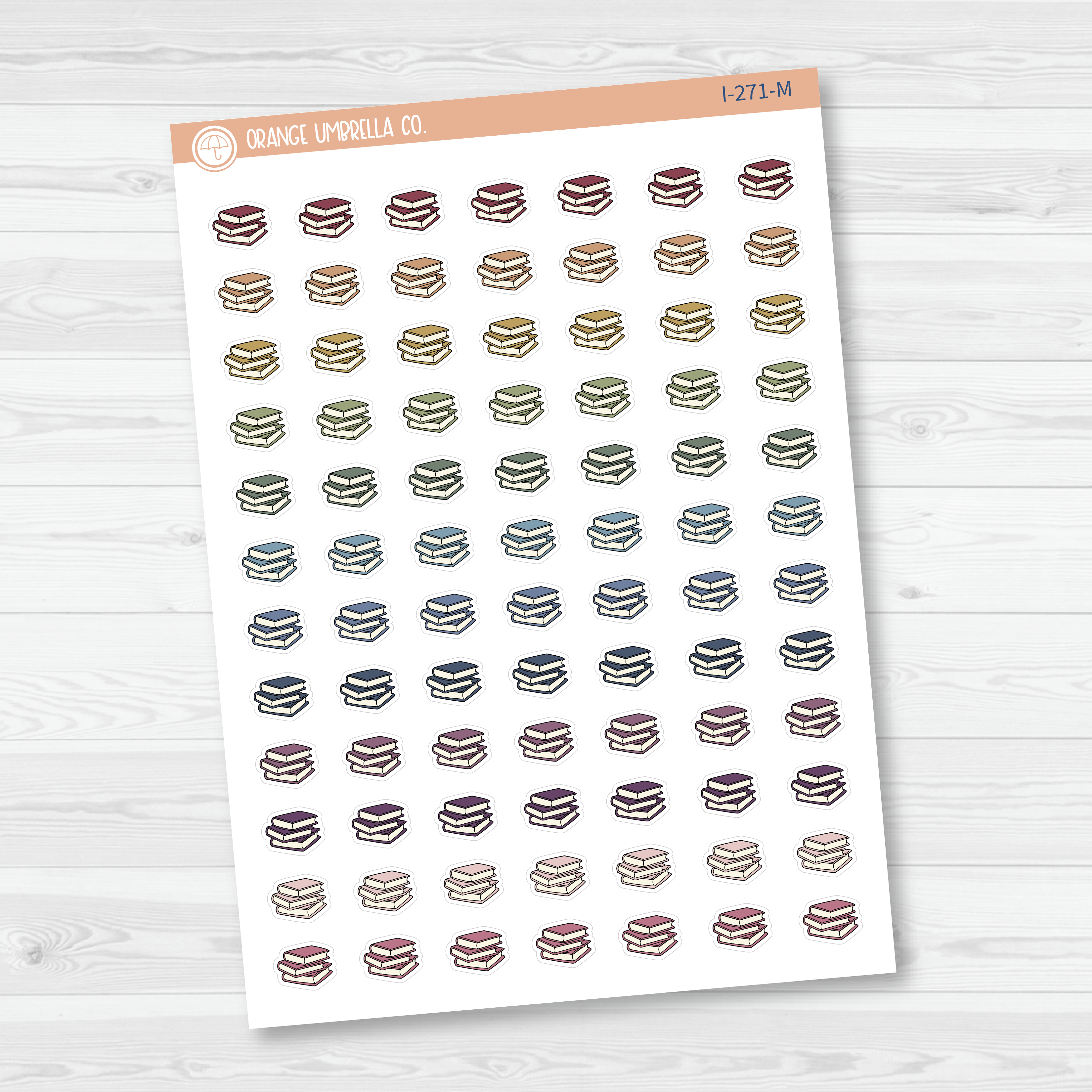 Book Stack Icon Planner Stickers | I-271
