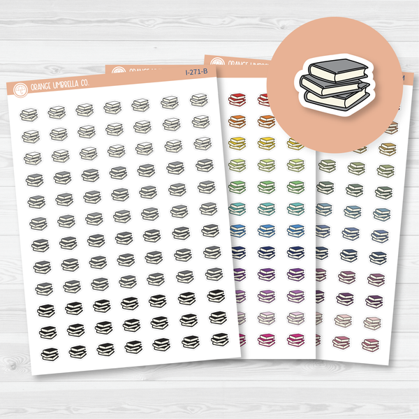 Book Stack Icon Planner Stickers | I-271