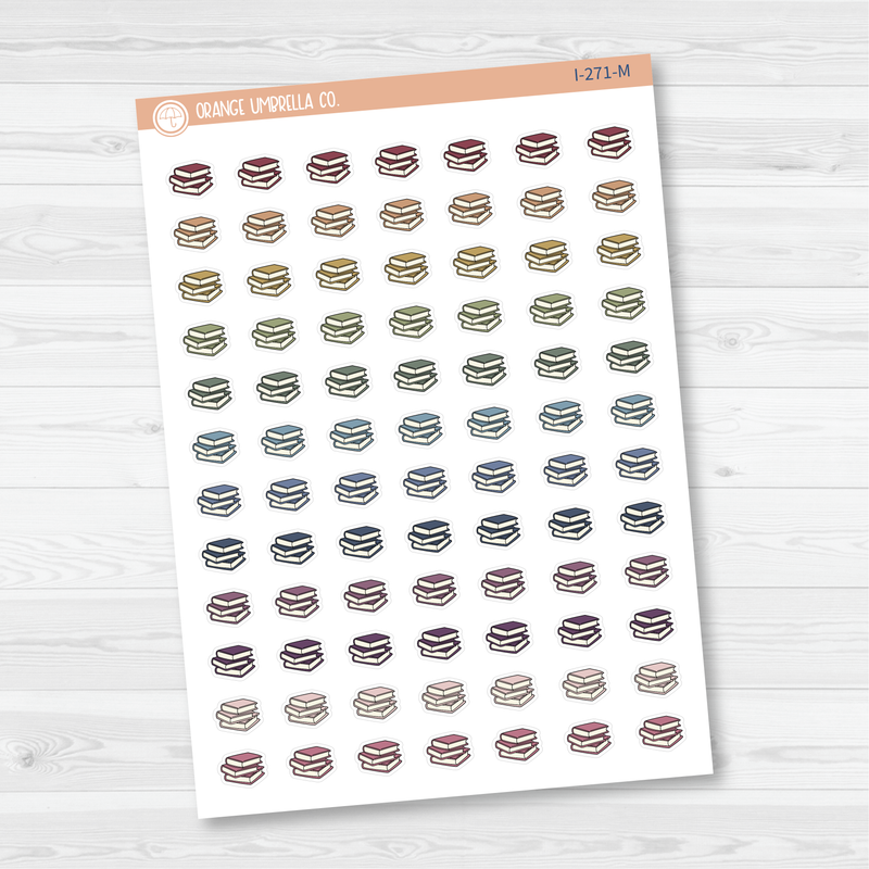 Book Stack Icon Planner Stickers | I-271