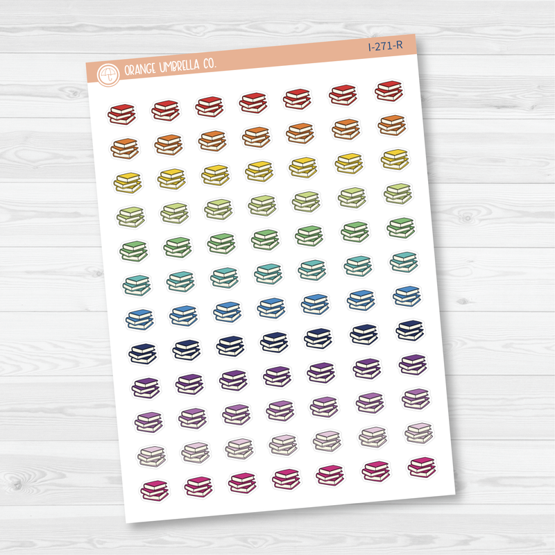 Book Stack Icon Planner Stickers | I-271