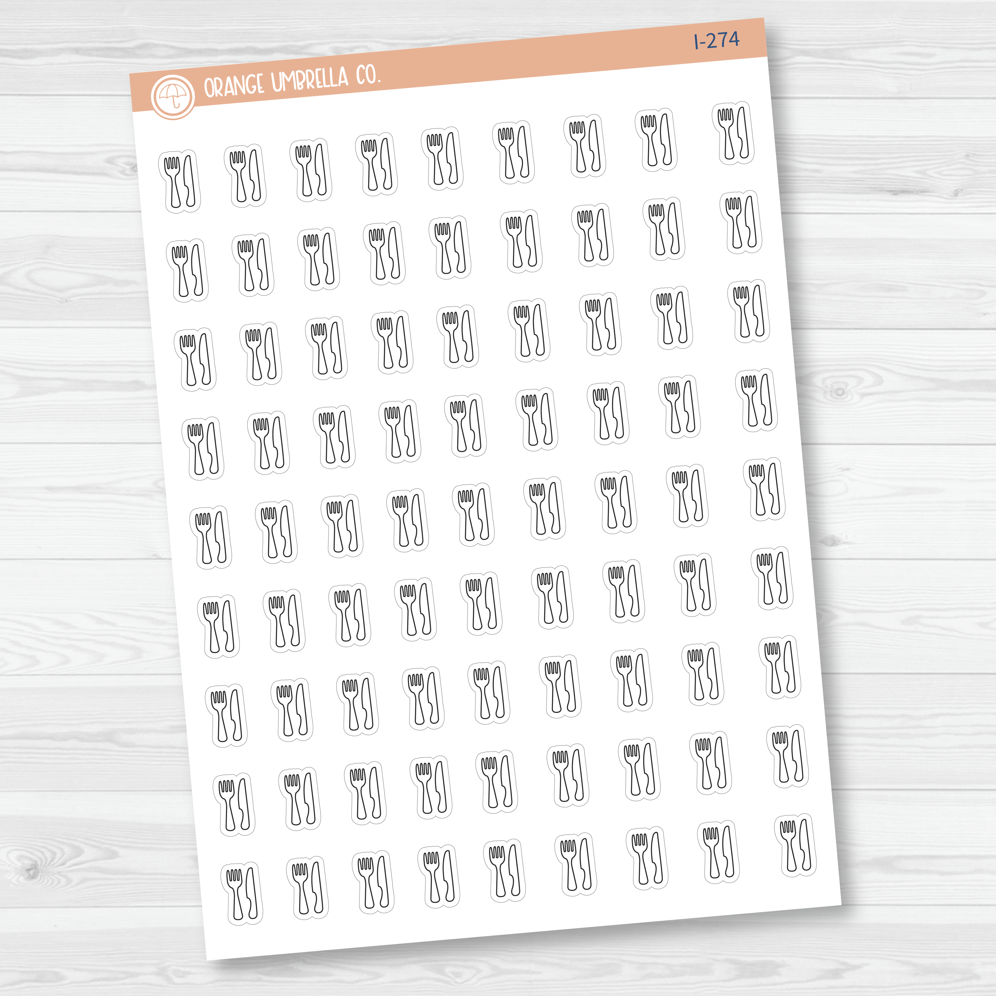 Fork and Knife Icon Planner Stickers | I-274