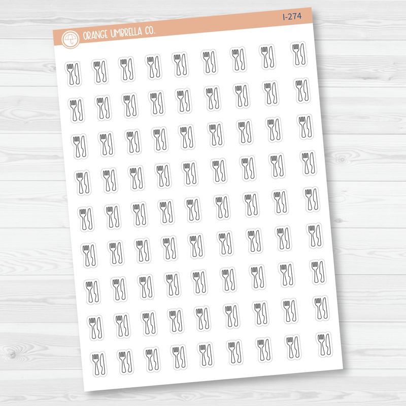 Fork and Knife Icon Planner Stickers | I-274