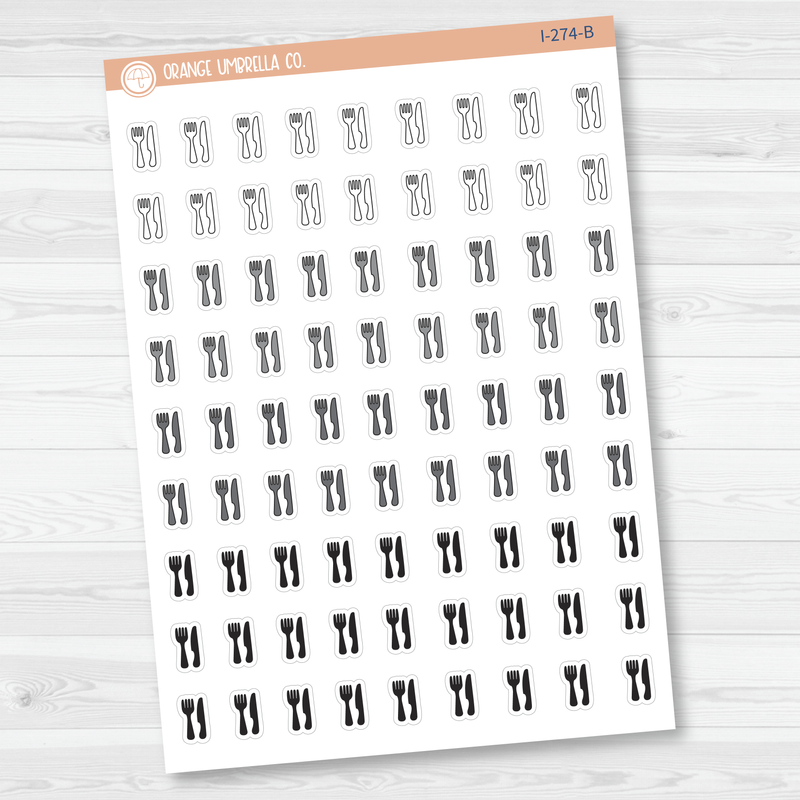 Fork and Knife Icon Planner Stickers | I-274